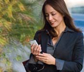 Woman checking her cellphone