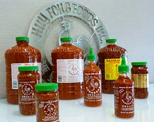 Line up of Huy Fong Foods products