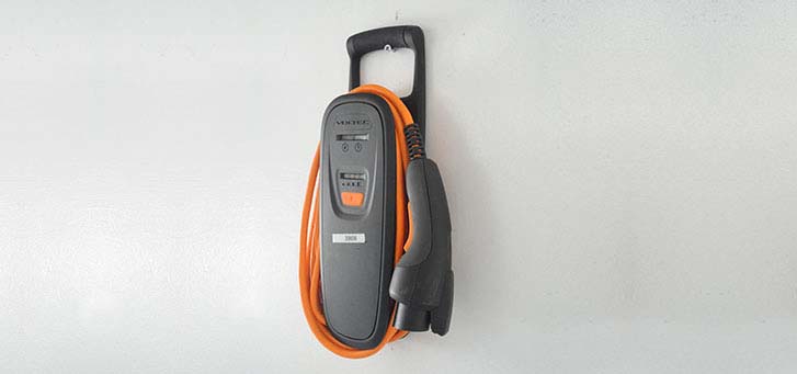 Electric Vehicle Charger attached to a wall