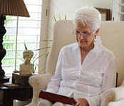 Elderly woman using her iPad