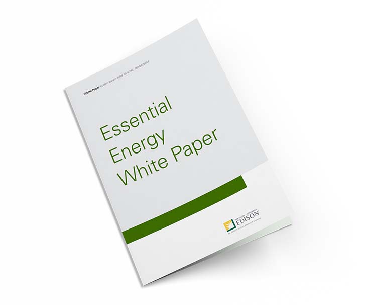 White Brochure Cover with title: Essential Energy White Paper