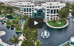 Overhead shot of the Water Gardens office park