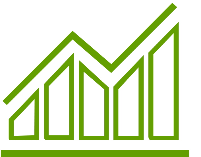 Green icon graph chart