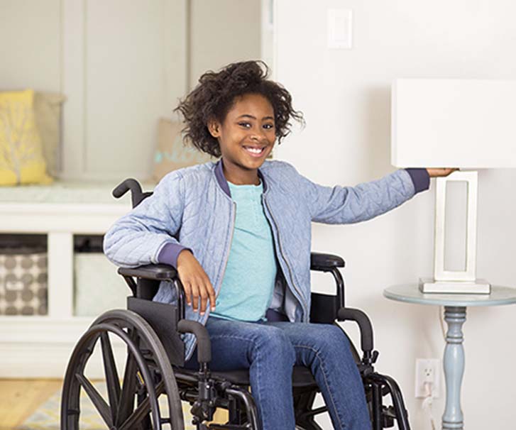 Girl in wheel chair