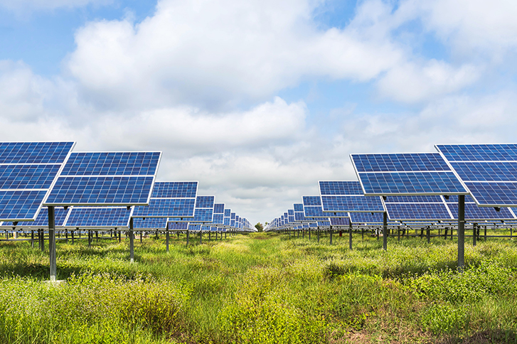 Image of solar panels in a field Solar panels