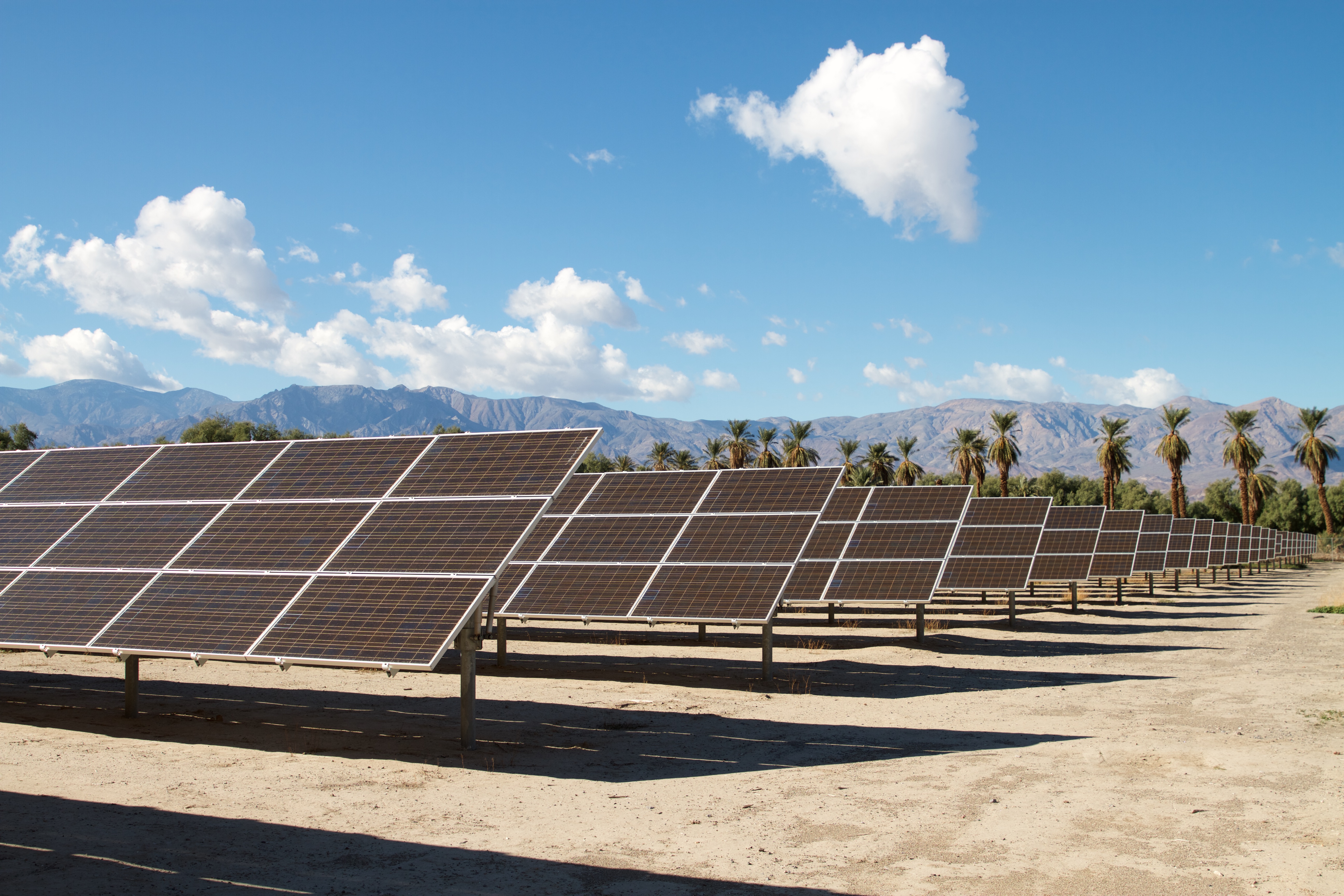 Solar panels in the desert