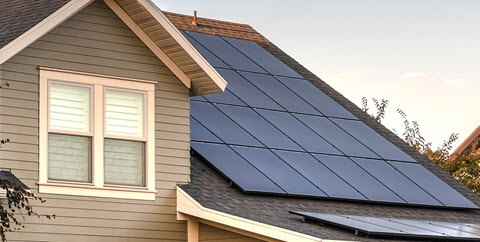 solar panel on rooftop