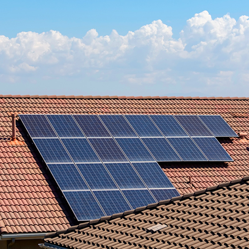 solar panel on rooftop