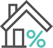 house with percentage symbol icon