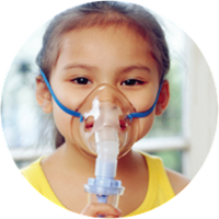 MBL girl with asthma mask