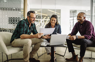 adobe stock image three people in professional gathering