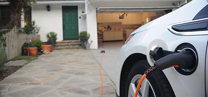 electric vehicle charging in driveway