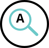 magnifying glass glossary icon