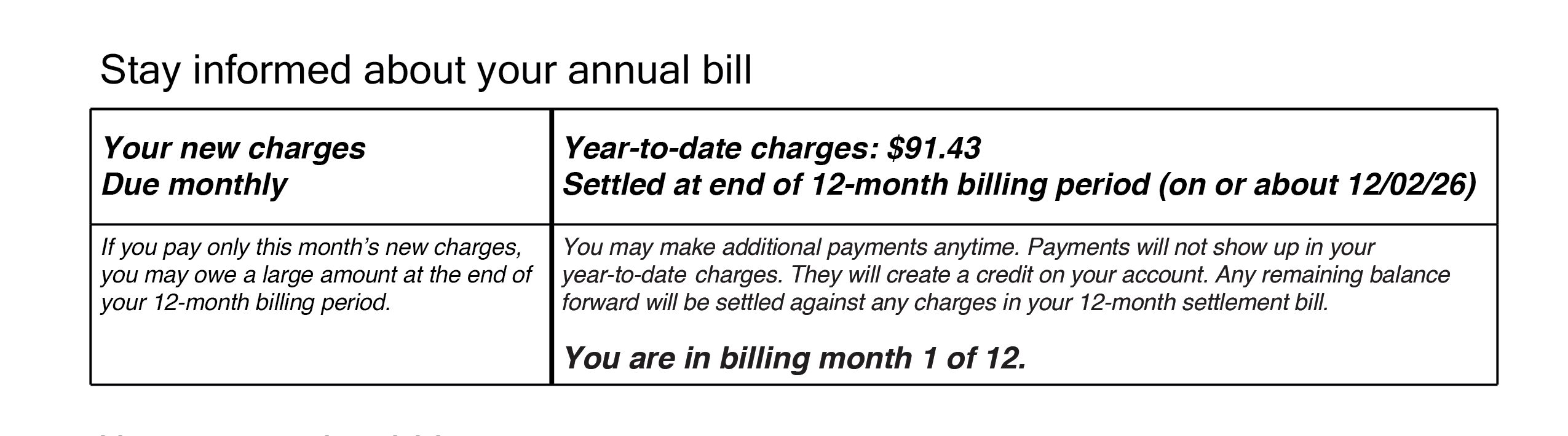 Annual Billing Option